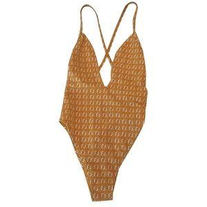 Fendi One Piece Knit Fabric Swimsuit